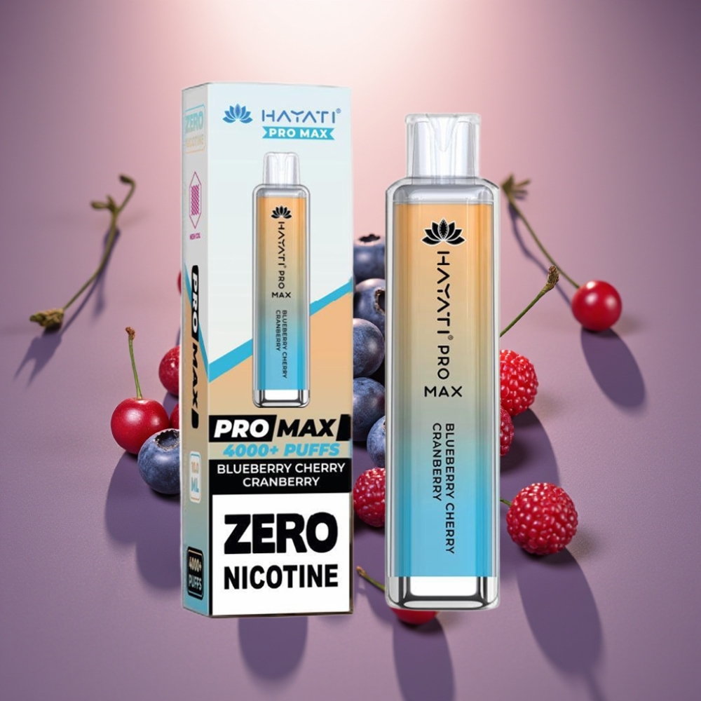 Hayati Pro Max 4000 Puffs - Mustikka-Kirsikka-Karpalo 1400mAh akku 2/5 nikotiinia