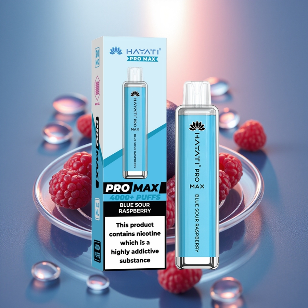 Hayati Pro Max 4000 Puffs - Sininen Hapan Vadelma 1400mAh akku 2ml/10ml säiliö