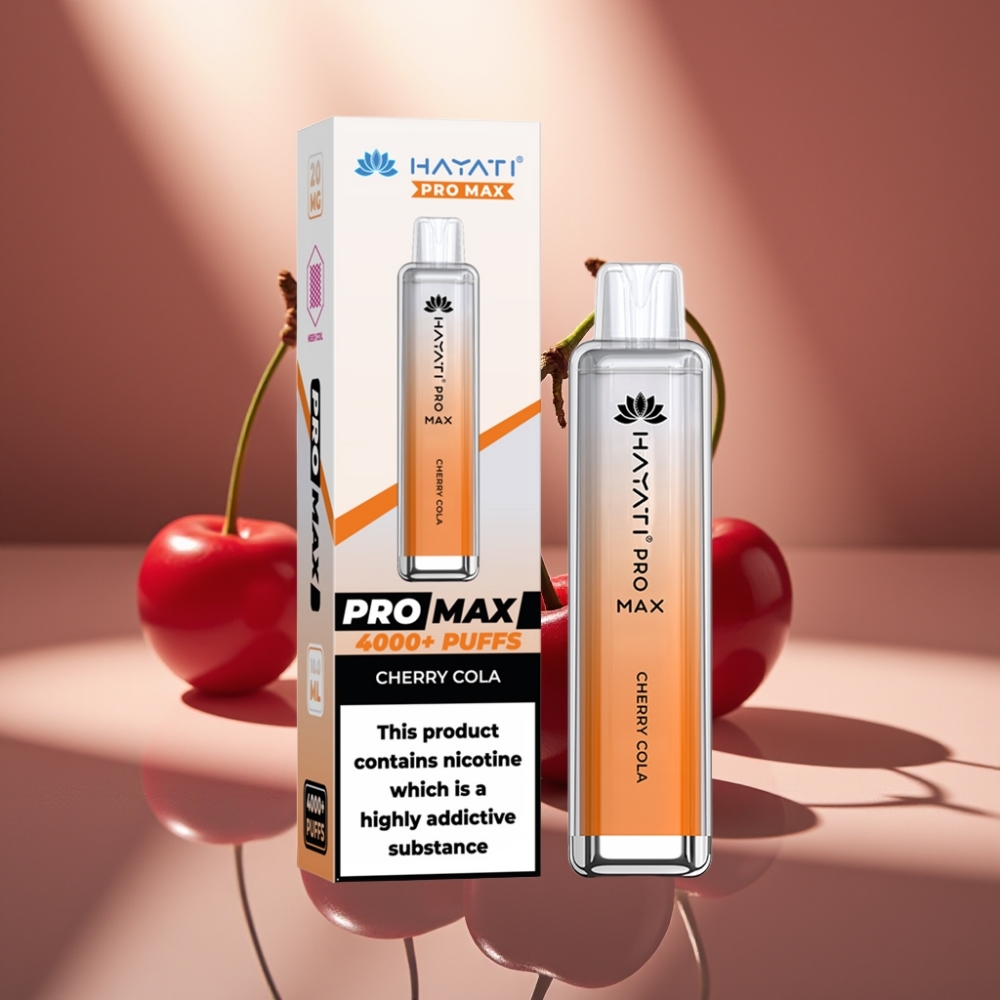 Hayati Pro Max 4000 Puffs Disposable Vape Kirsikka-Kola 1400mAh akku 2/5 nikotiinia