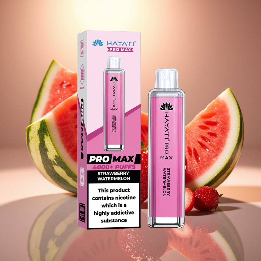 Hayati Pro Max 4000 Puffs Disposable Vape Mansikka-Arbuusi 1400mAh Akku