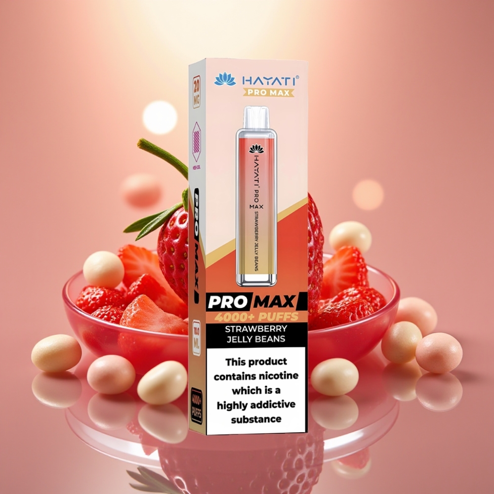 Hayati Pro Max 4000 Puffs Disposable Vape Mansikkahyytelö 1400mAh akku