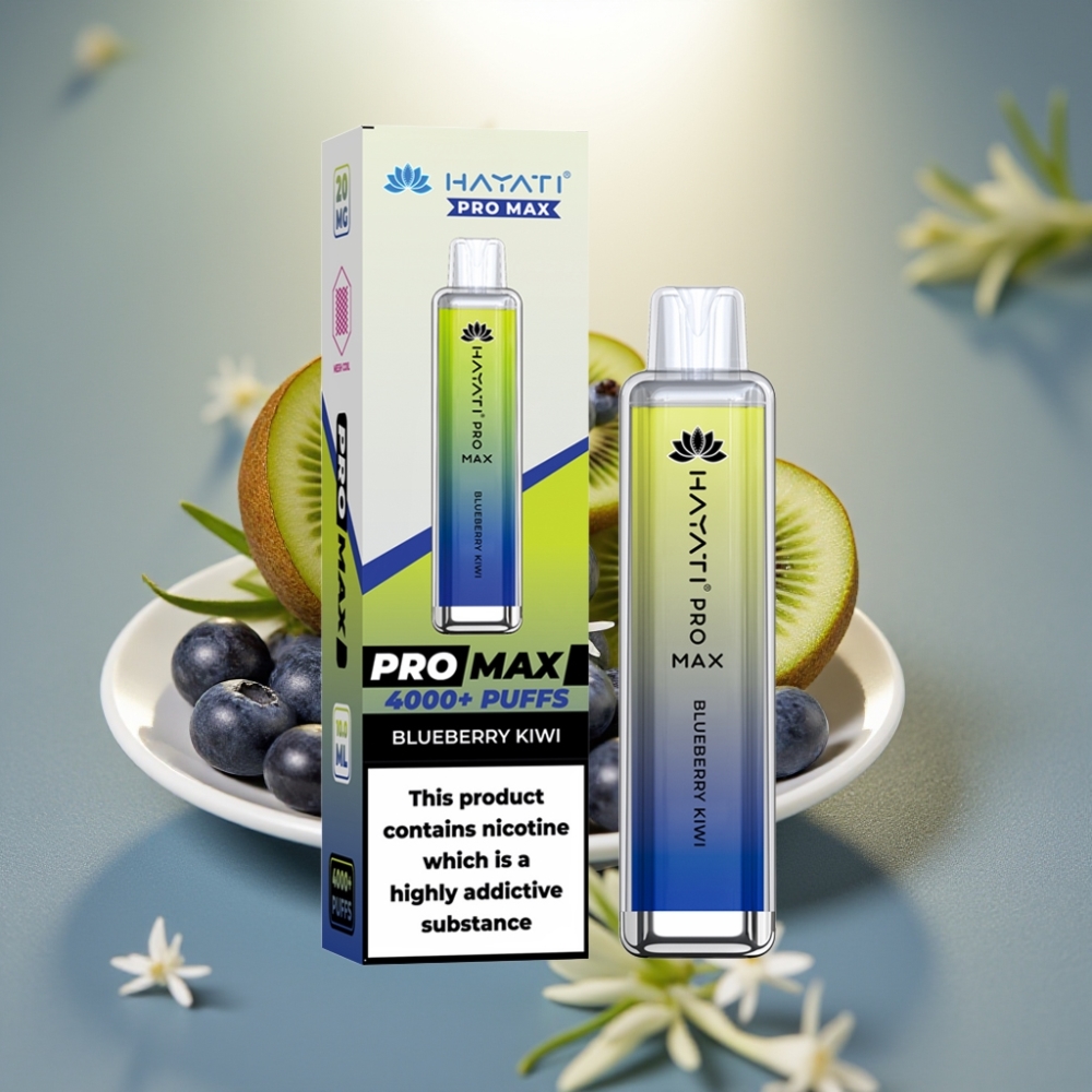 Hayati Pro Max 4000 Puffs Disposable Vape Mustikka-Kiivi (1400mAh Ladattava)