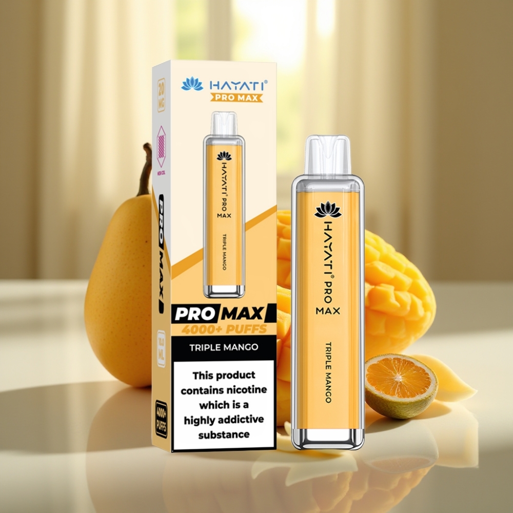 Hayati Pro Max 4000 Puffs Häivytysvape Kolmoismango 1400mAh akku 2/5 Nikotiini