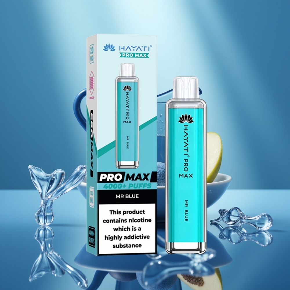 Hayati Pro Max 4000 Puffs Kertakäyttöinen Vape Herra Sininen ja 1400mAh akku