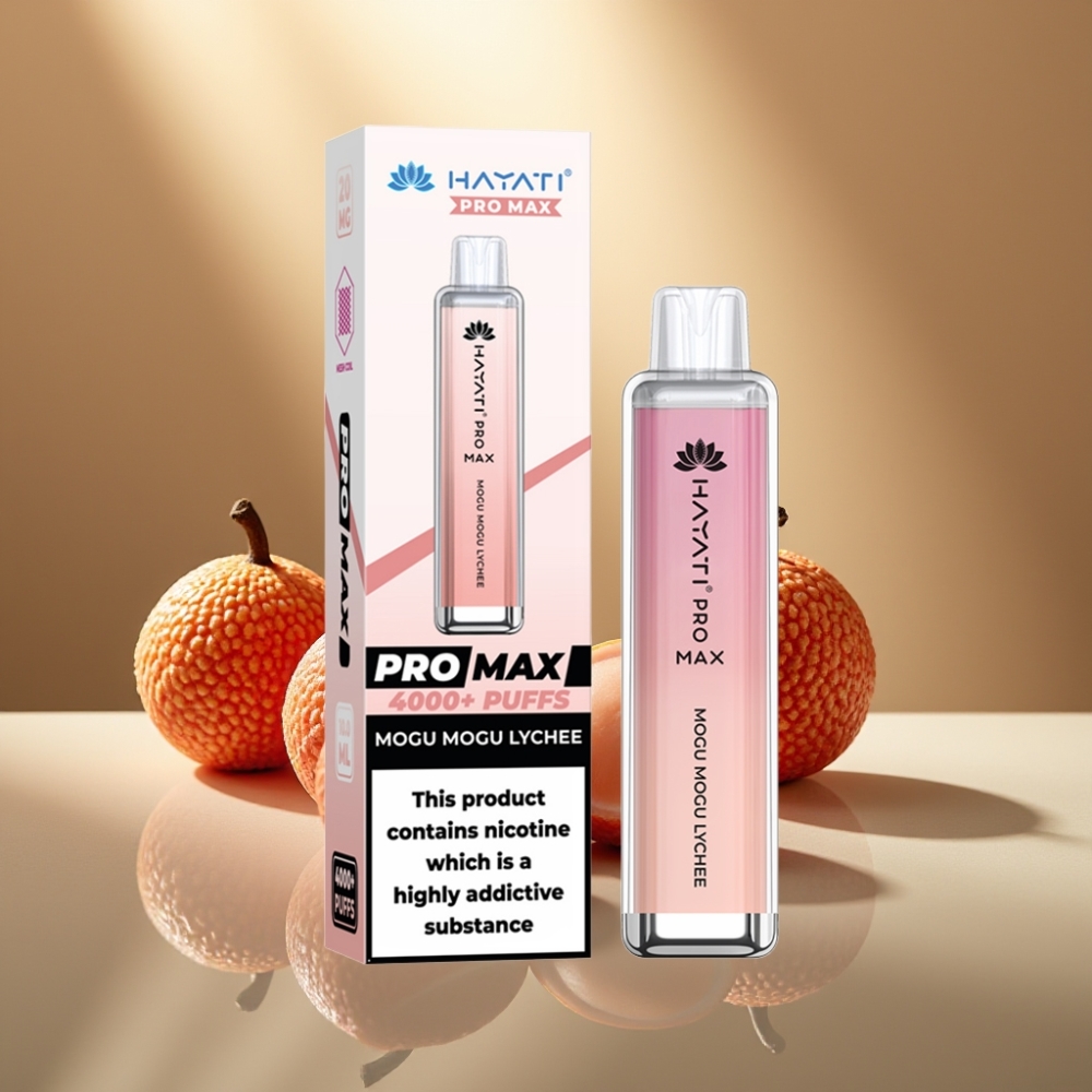 Hayati Pro Max 4000 Puffs Käytettä Vape Mogu Mogu Litsi