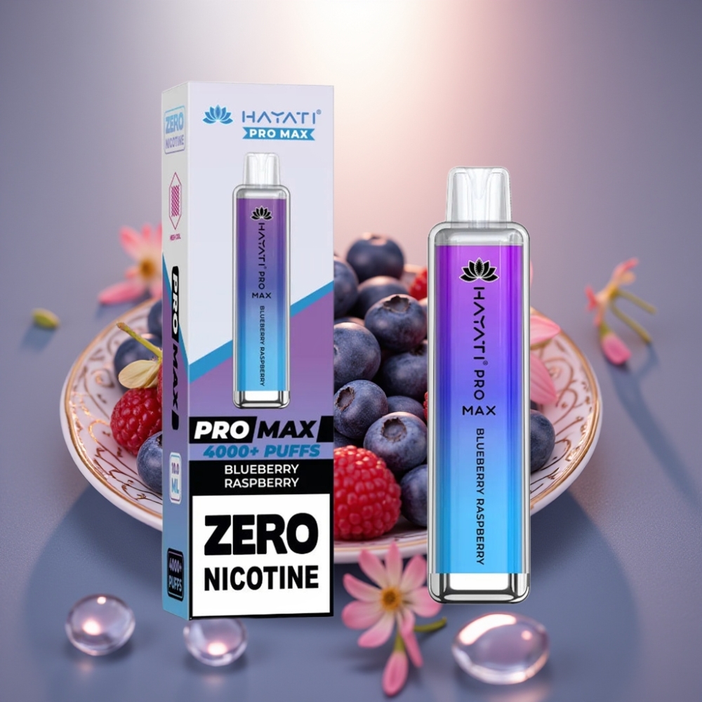 Hayati Pro Max 4000 Puffs Käytöstä Aktivoitu Kertakäyttöinen Vape Mustikka-Vadelma 1400mAh