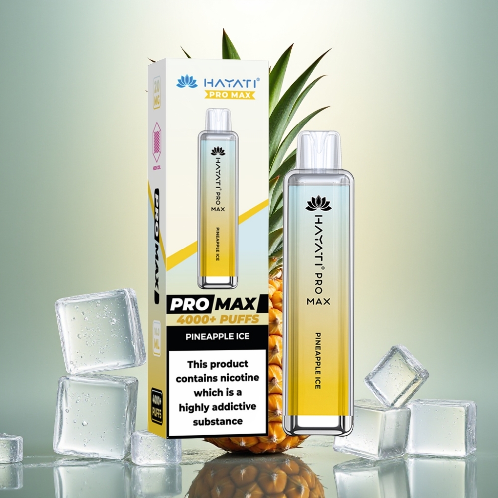 Hayati Pro Max 4000 Puffs Ladattava Disposable Vape Ananas-Jää