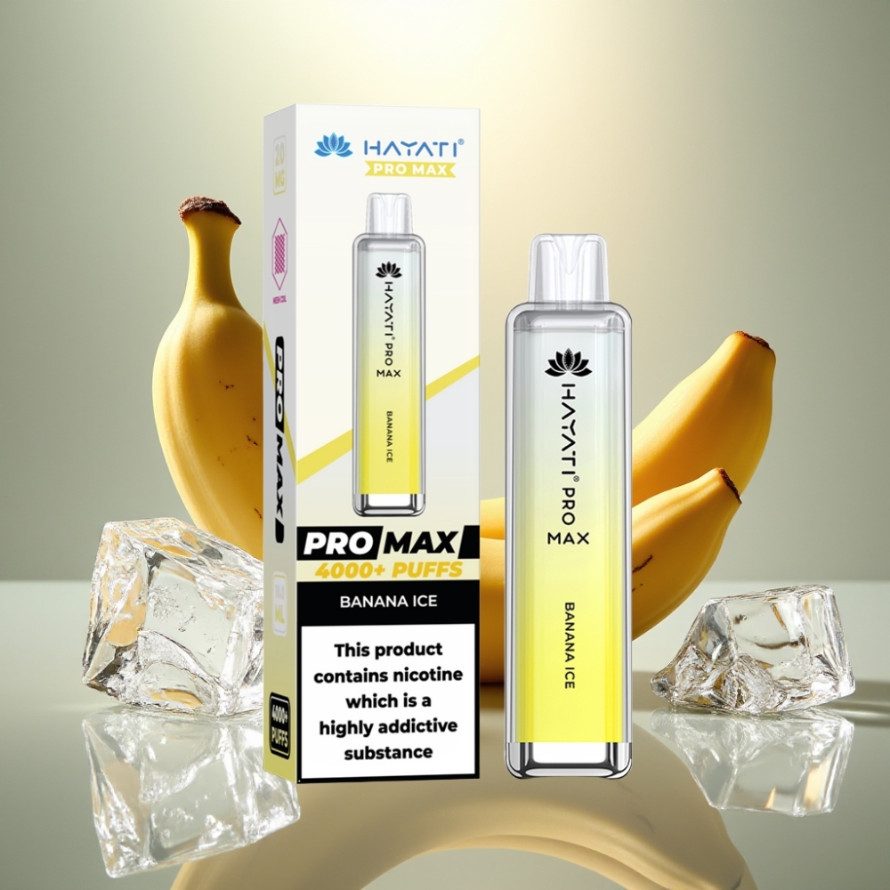 Hayati Pro Max 4000 Puffs Ladattava Disposable Vape Banaanijää