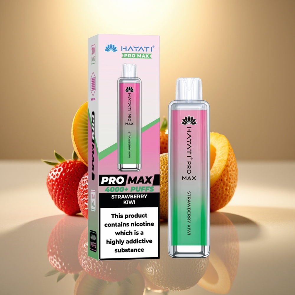 Hayati Pro Max 4000 Puffs Ladattava Höyrystin Mansikka-Kiivi