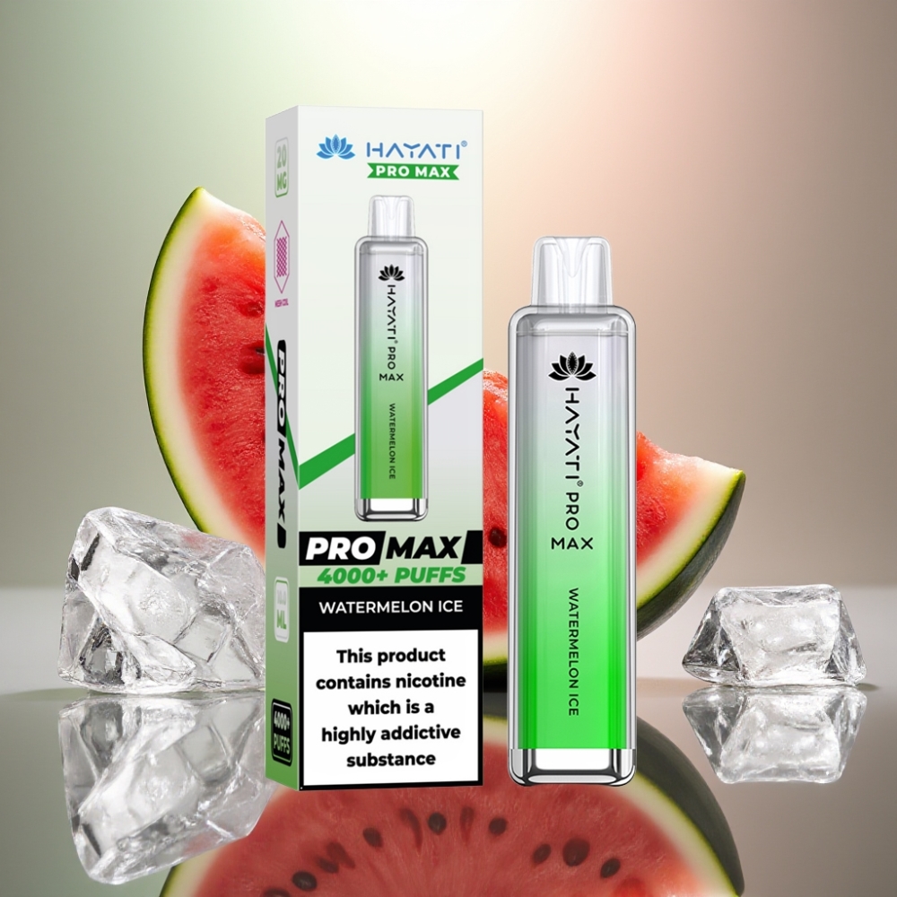 Hayati Pro Max 4000 Puffs Ladattava Vape Vesimeloni-Jää Dual Mesh Coil
