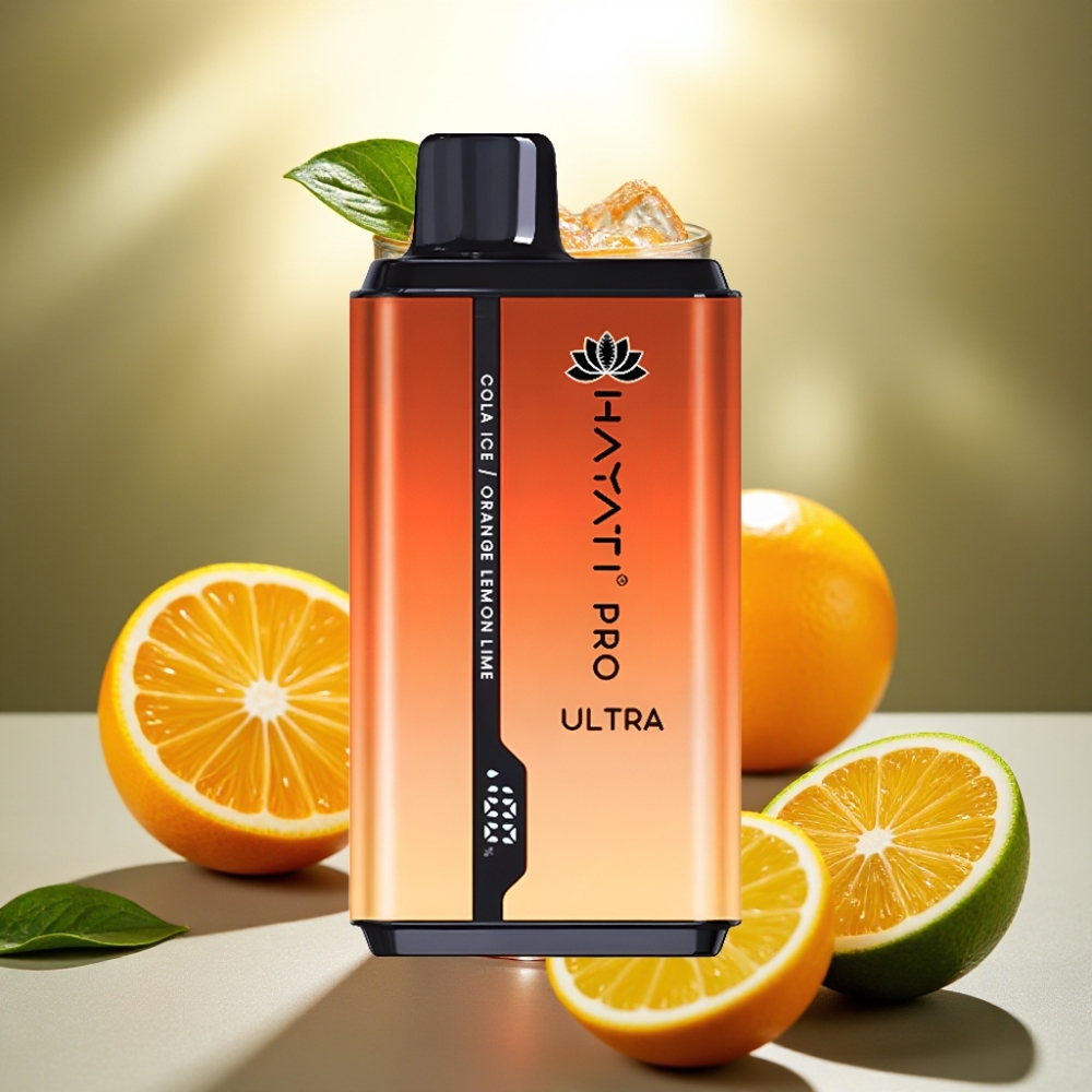 Hayati Pro Ultra 15000+ Puffaa Cola-Jää Appelsiini Sitruuna  Lime 2×12ml 2