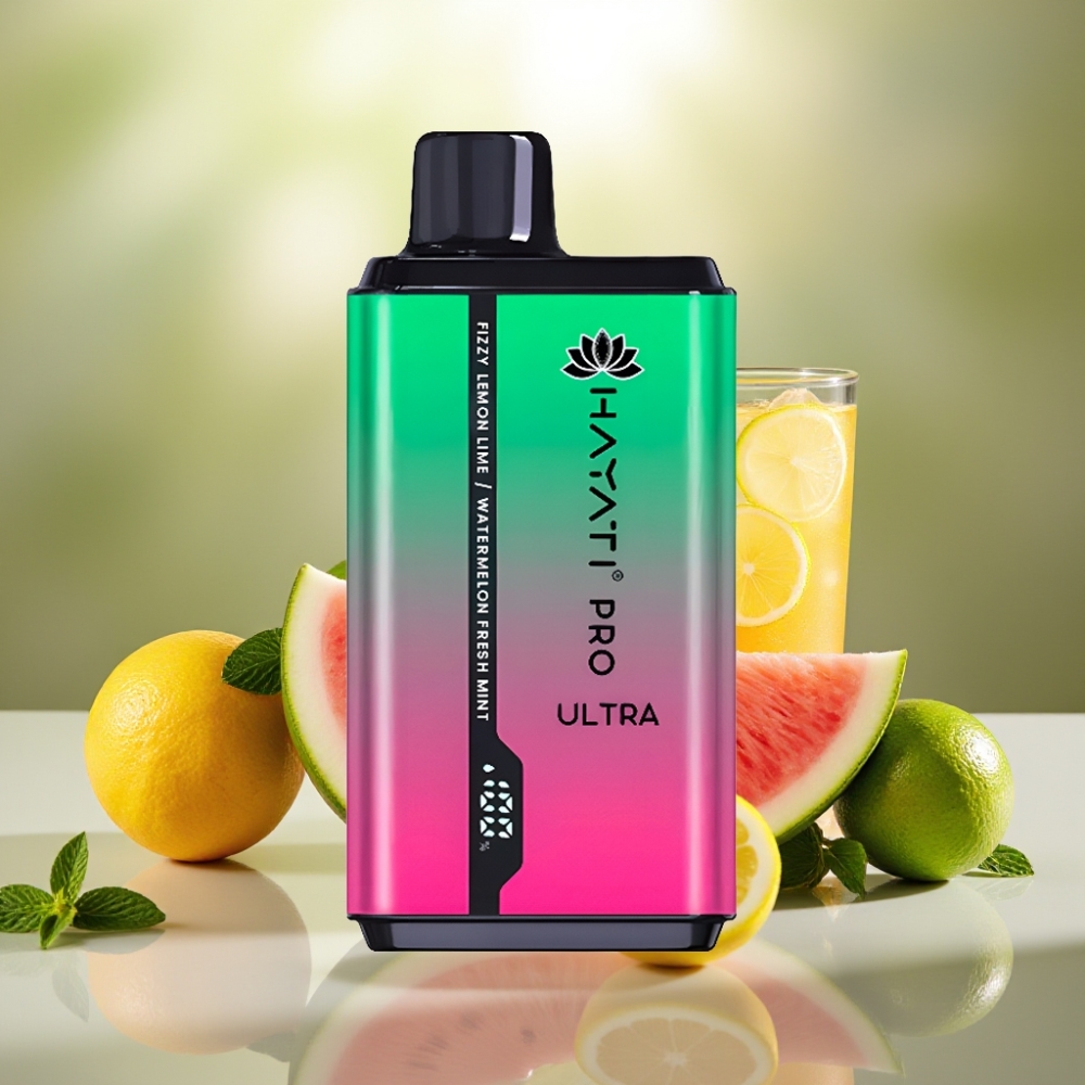Hayati Pro Ultra 15000 Puff Disposable Vape Virkistävä Sitruuna  Lime Vesimeloni Tuore Mint