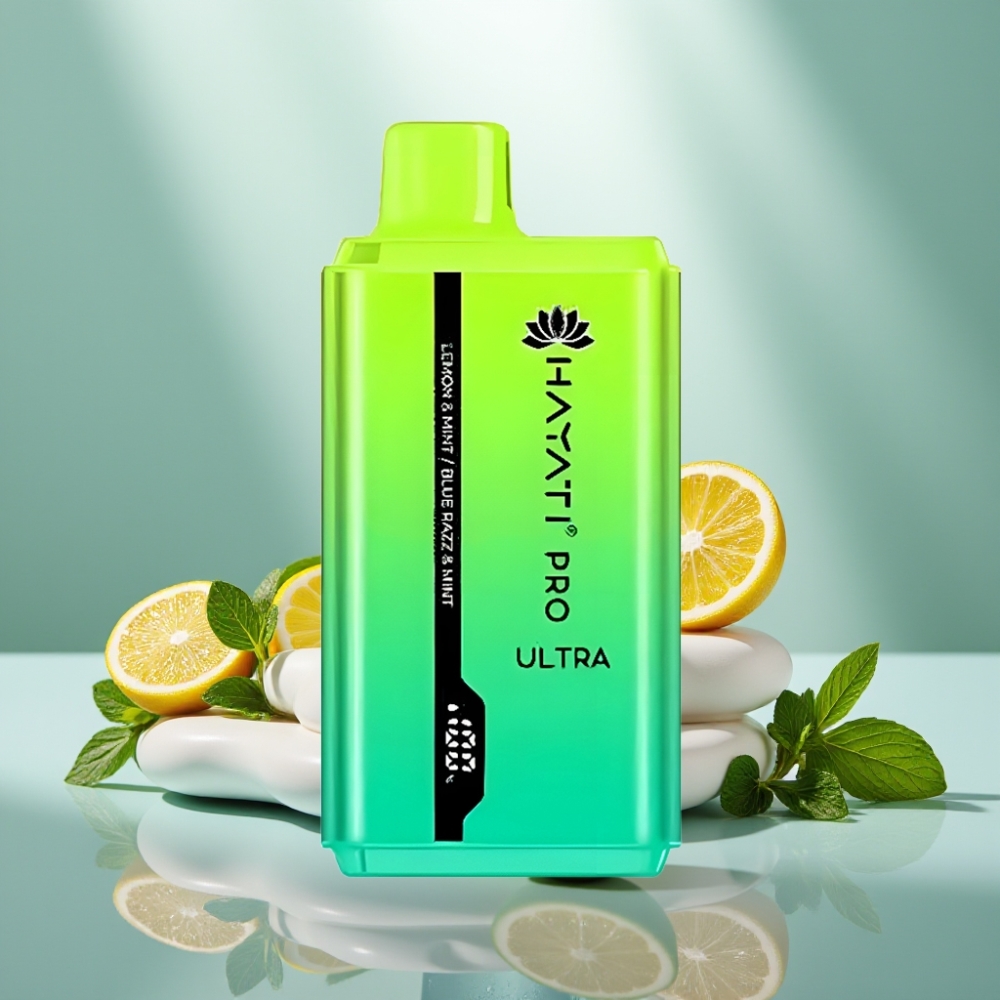 Hayati Pro Ultra 15000 Puffaa Kertakäyttöinen Vape Sitruuna  Mint Sininen Vadelma  Mint 850mAh
