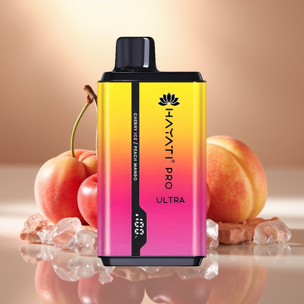 Hayati Pro Ultra 15000 Puffaa Kirsikka-Jää-Persikka-Mango Akku 850mAh 2×12ml