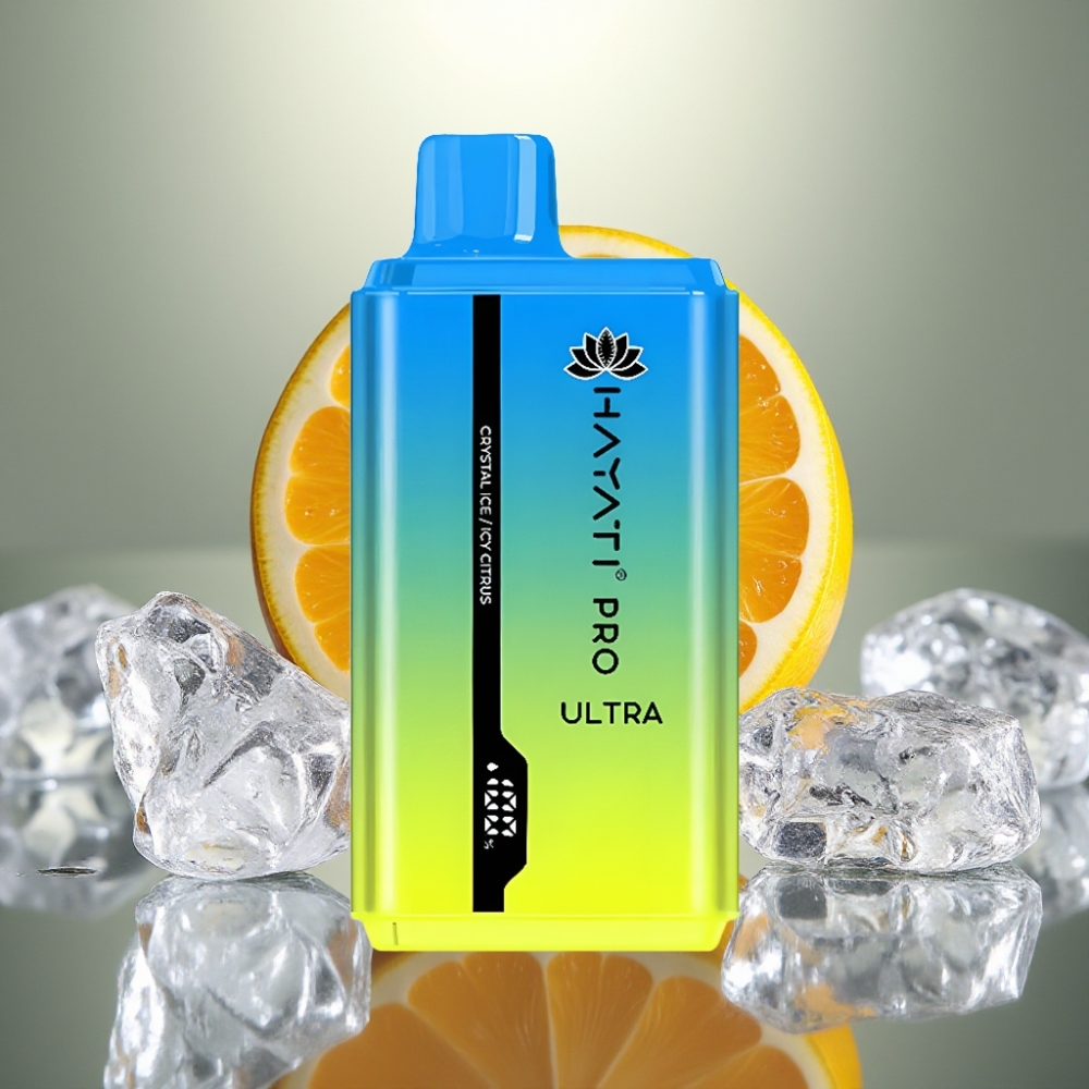 Hayati Pro Ultra 15000 Puffs Disposable Vape Kristallijää Jäinen Sitrus (850mAh 2×12ml)
