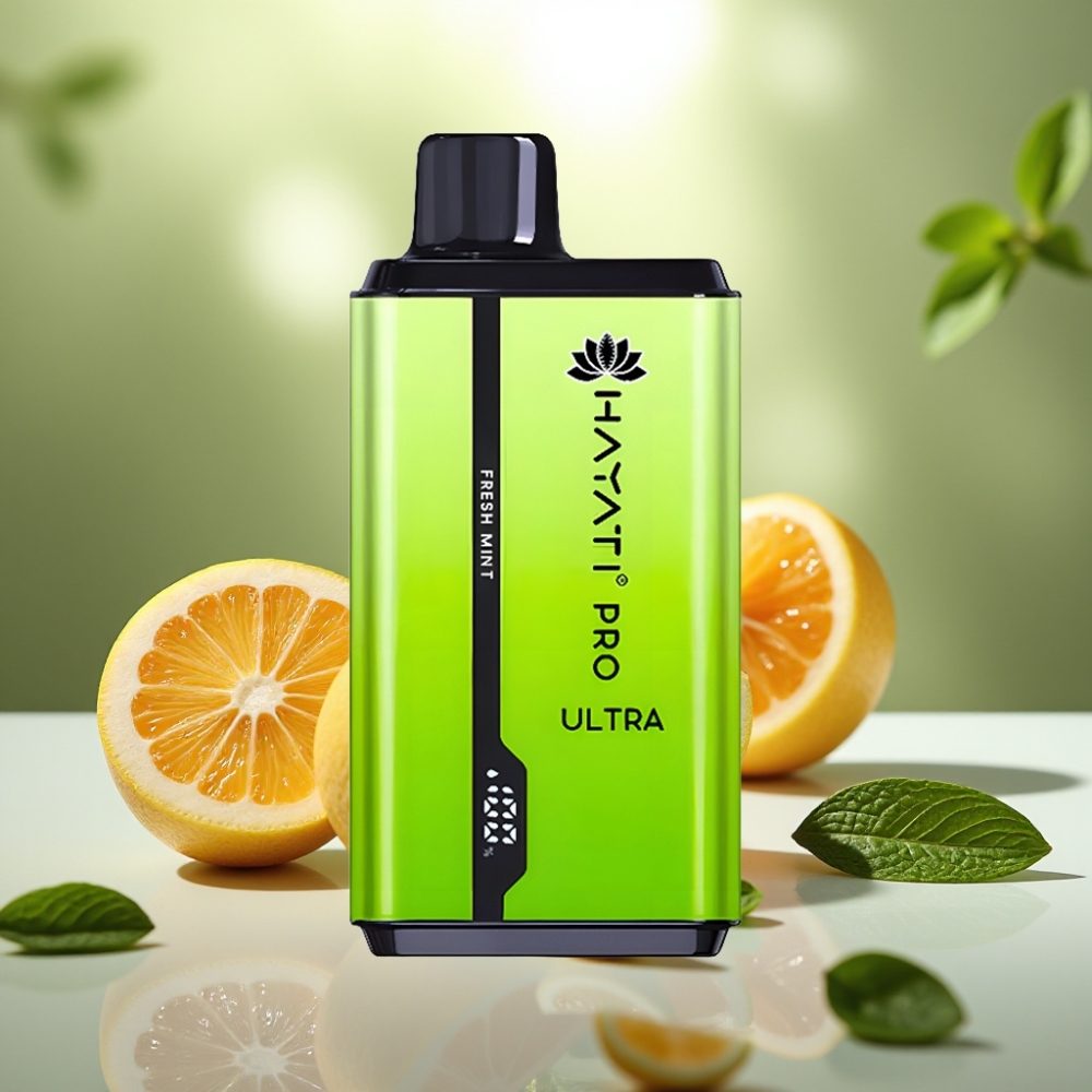 Hayati Pro Ultra 15000 Pähkäys Käyttökelpoinen Vape Tuore Mint 850mAh  2×12ml