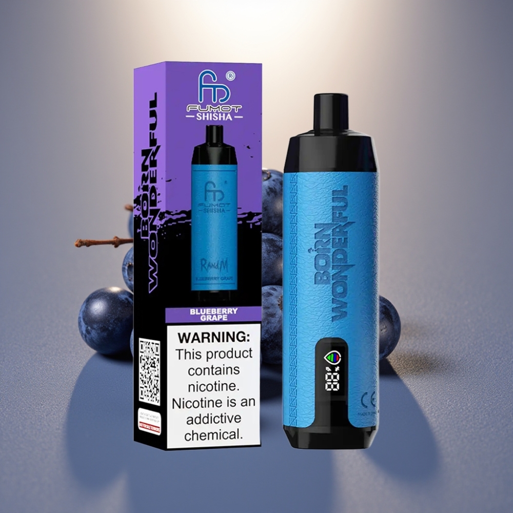 RandM Fumot Shisha 10000 Puffia Disposable Vape Mustikka Viinirypäle 18ml 850mAh