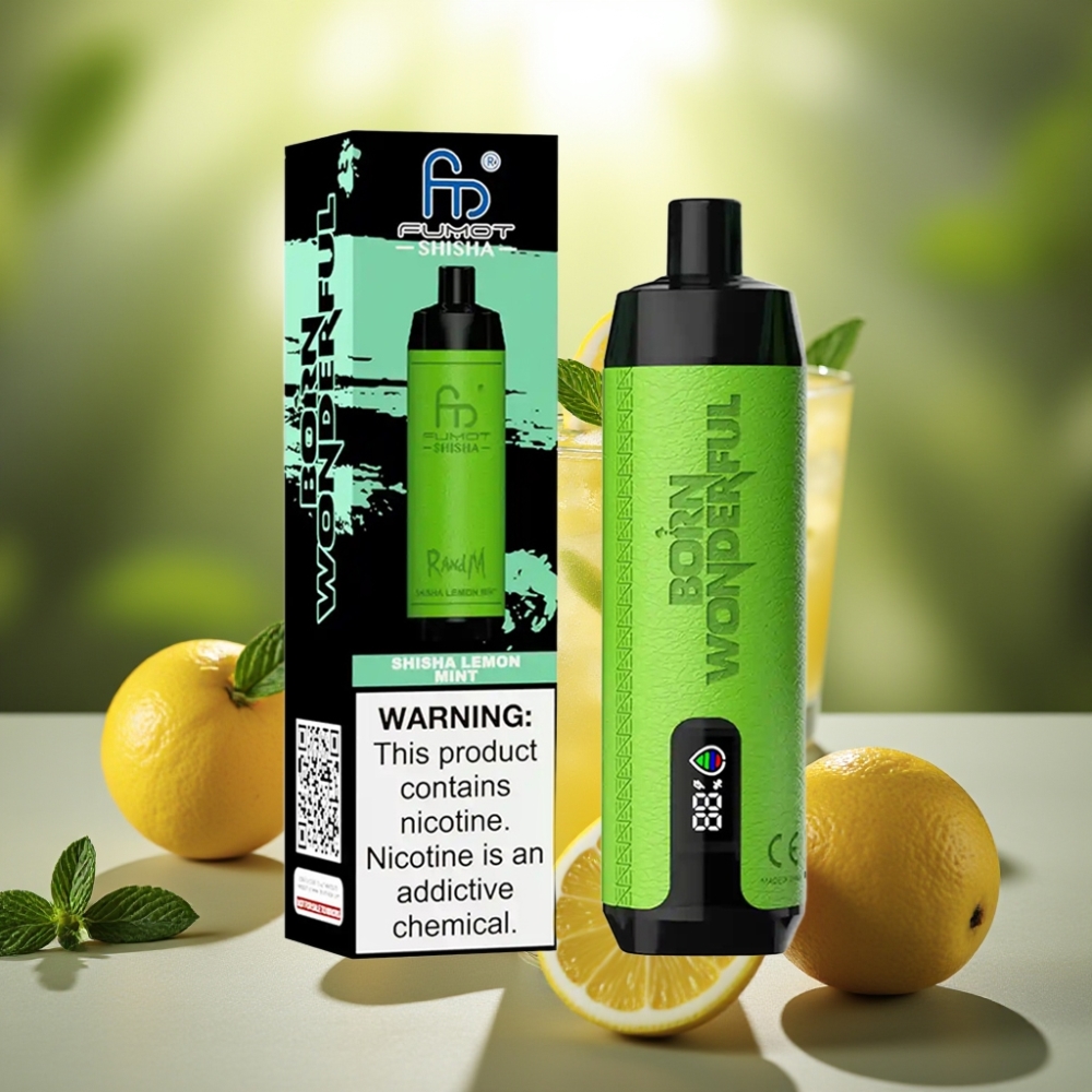 RandM Fumot Shisha 10000 Puffia Disposable Vape Sitruuna-Minttu 18ml