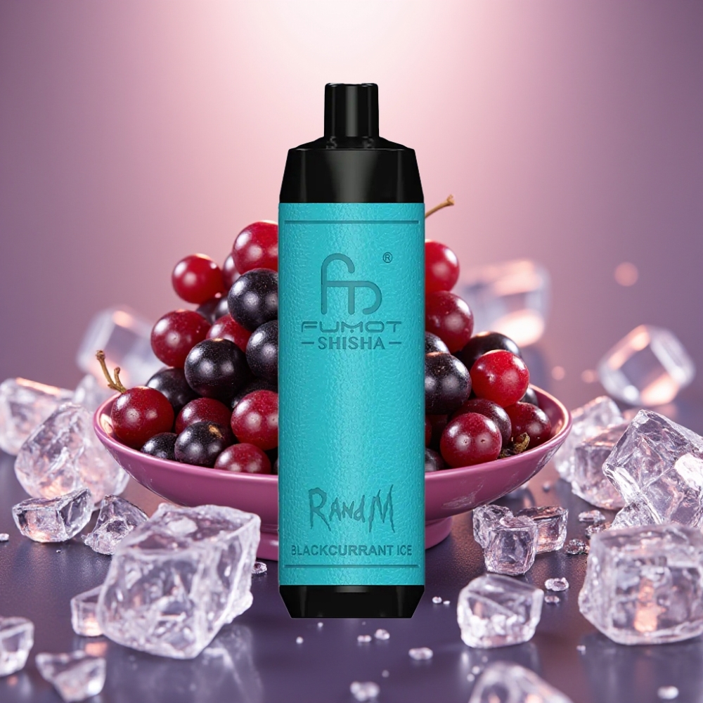 RandM Fumot Shisha 10000 Puffs Mustajää-Typpinen 18ml Type-C