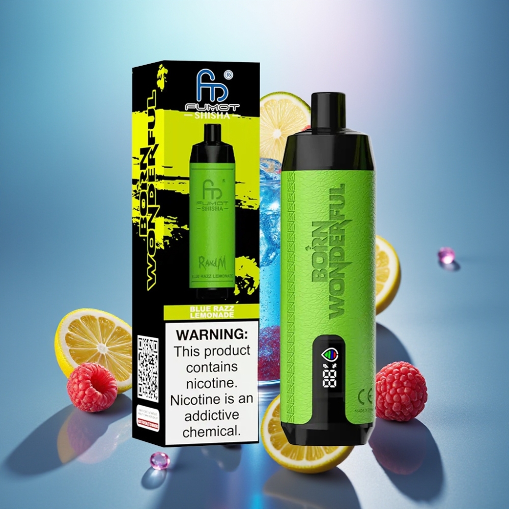 RandM Fumot Shisha 10000 Puffs Sininen Vadelma Sitruunalimsa - 18ml - Type-C