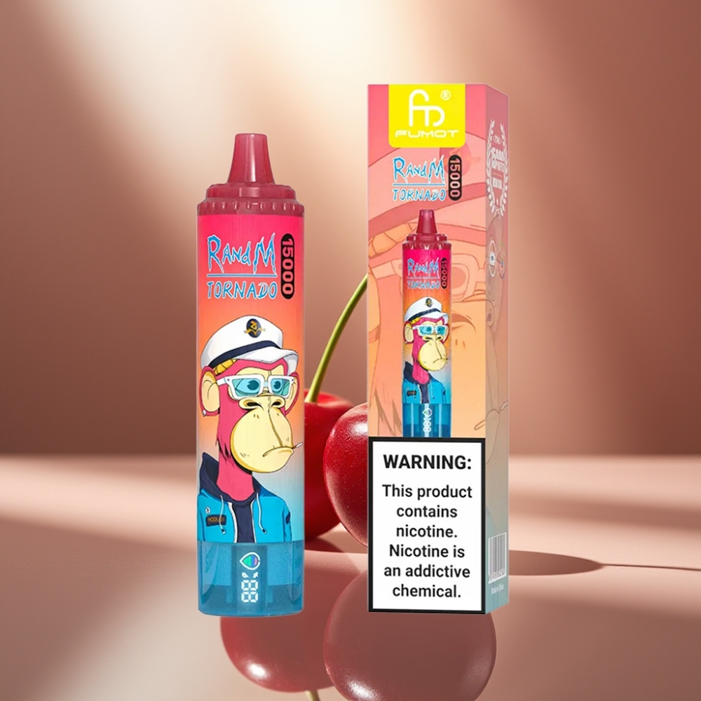 RandM Fumot Tornado 15000 Puffs 25ml Kirsikka LCD Näyttö