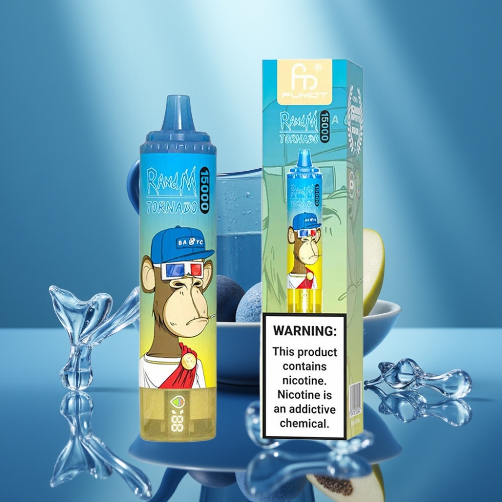 RandM Fumot Tornado 15000 Puffs 25ml LCD Herra Sininen