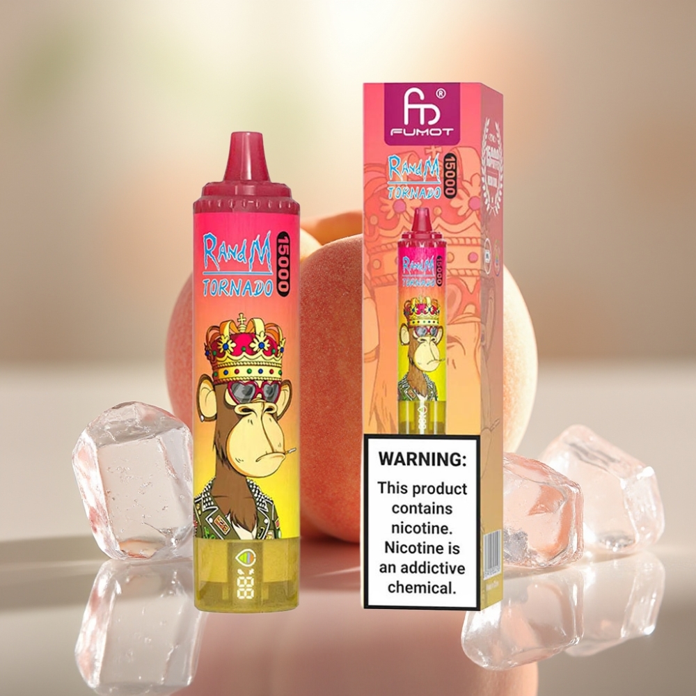 RandM Fumot Tornado 15000 Puffs 25ml Persikkajää Type-C LCD