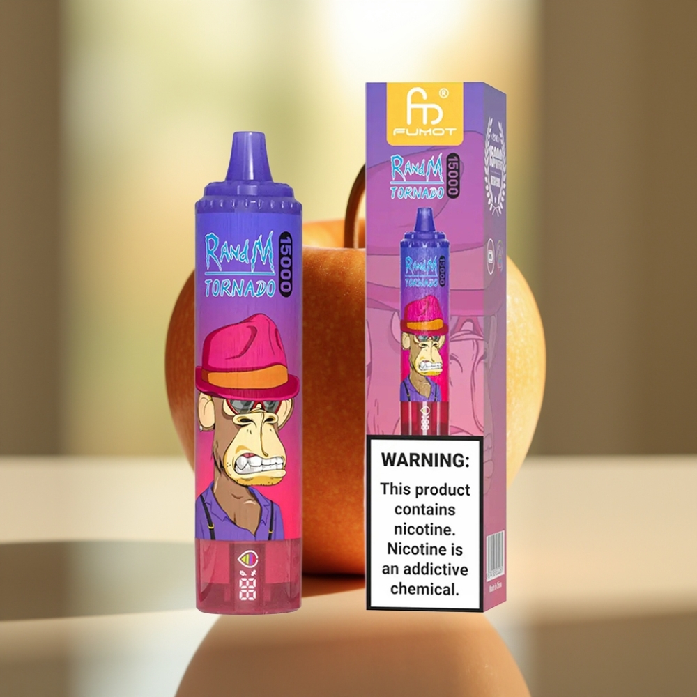 RandM Fumot Tornado 15000 Puffs Disposable Vape – Hapan Omena 25ml Mesh-käämi