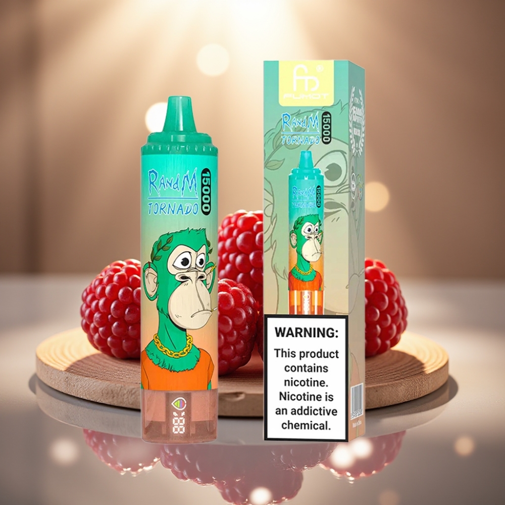 RandM Fumot Tornado 15000 Puffs Kolmen Marjan Maku 25ml LCD Näyttö Type-C