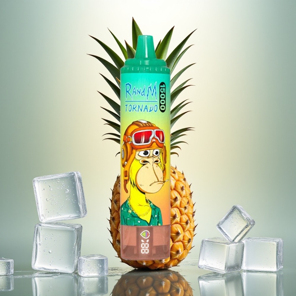 RandM Fumot Tornado 15000 Puffs Käytettävä Vape Ananas-Jää 25ml LCD