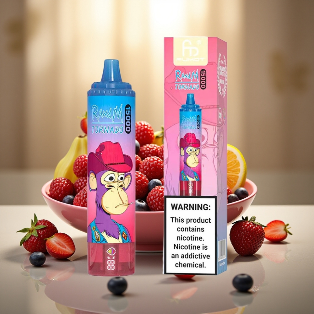 RandM Fumot Tornado 15000 Puffs LCD Näyttö Mixed Marja USB Type-C