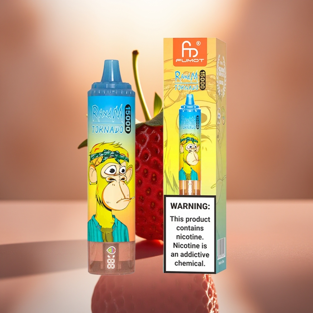 RandM Fumot Tornado 15000 Pörinä Disposable Vape Mansikka 25ml Mesh Coil