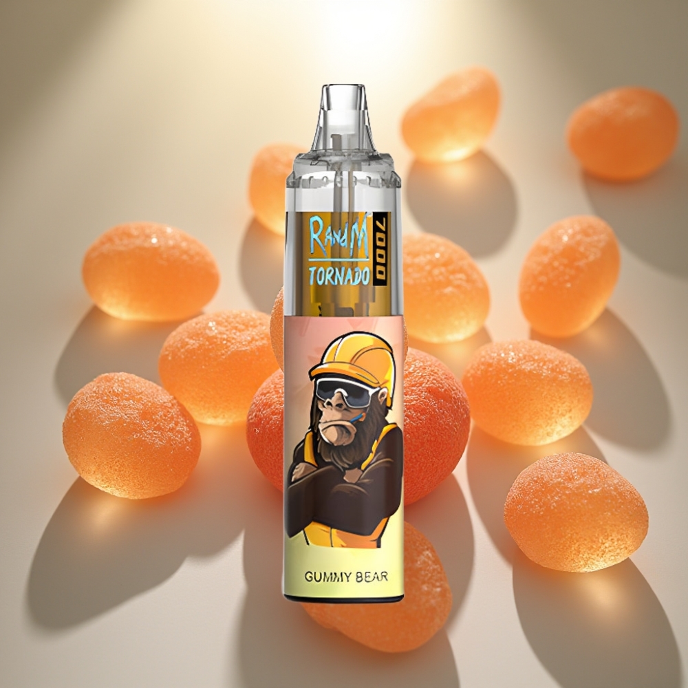 RandM Fumot Tornado 7000 Puffaa Disposable Vape Karhun Karkki - 14 ML 850 MAH Mesh Käämit