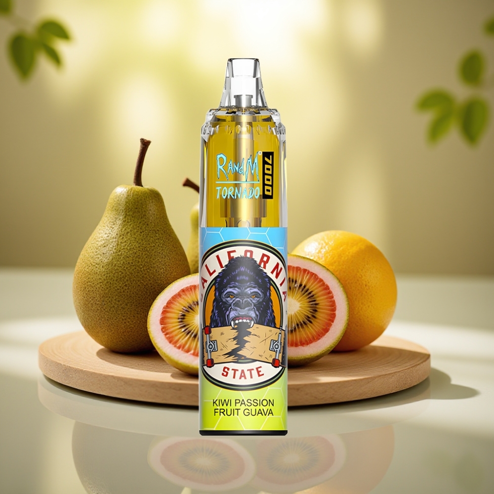 RandM Fumot Tornado 7000 Puffaa Disposable Vape Kiivi Passiohedelmä Guava 14 ML Type-C