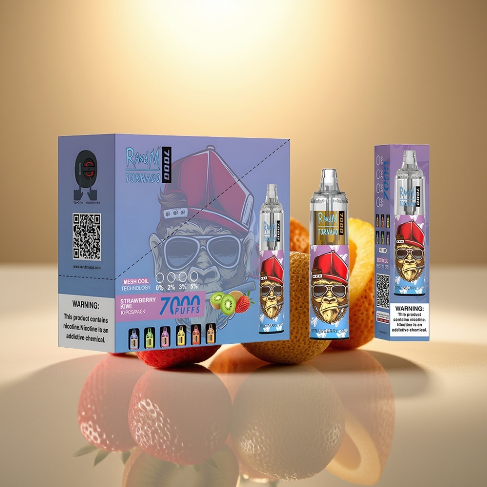 RandM Fumot Tornado 7000 Puffs 14 ML Type-C Mansikka-Kiivi