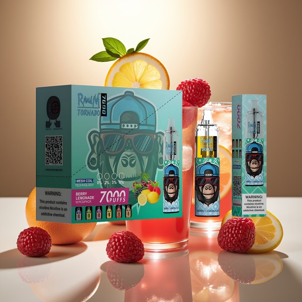 RandM Fumot Tornado 7000 Puffs Disposable Vape Marja-Limonadi 14 ML E-neste