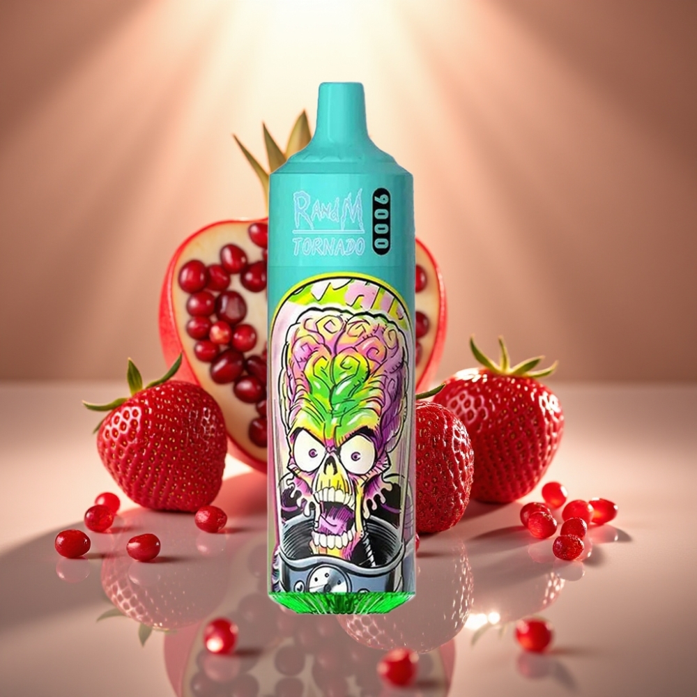 RandM Tornado 9000 Puffs 850 mAh 18 mL Mansikka-Granaatti