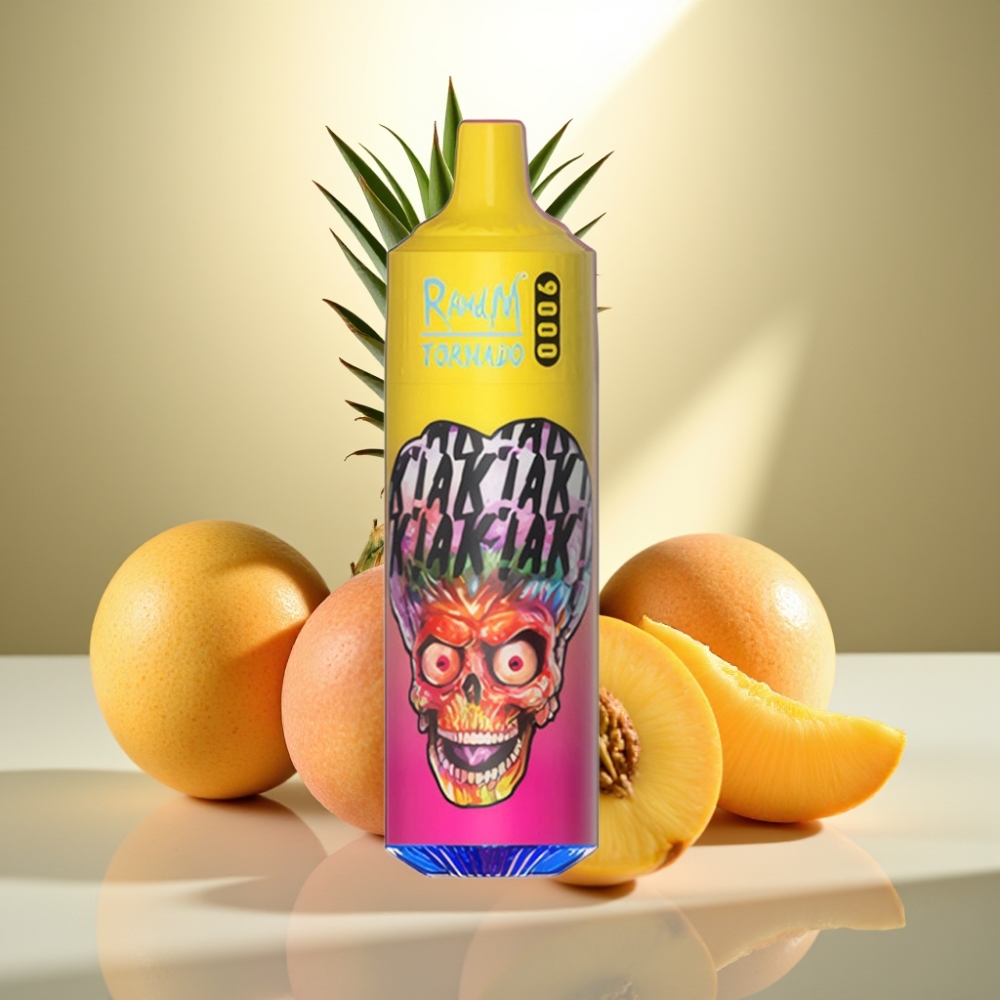 RandM Tornado 9000 Puffs 850 mAh Ladattava Persikka Mango Ananas