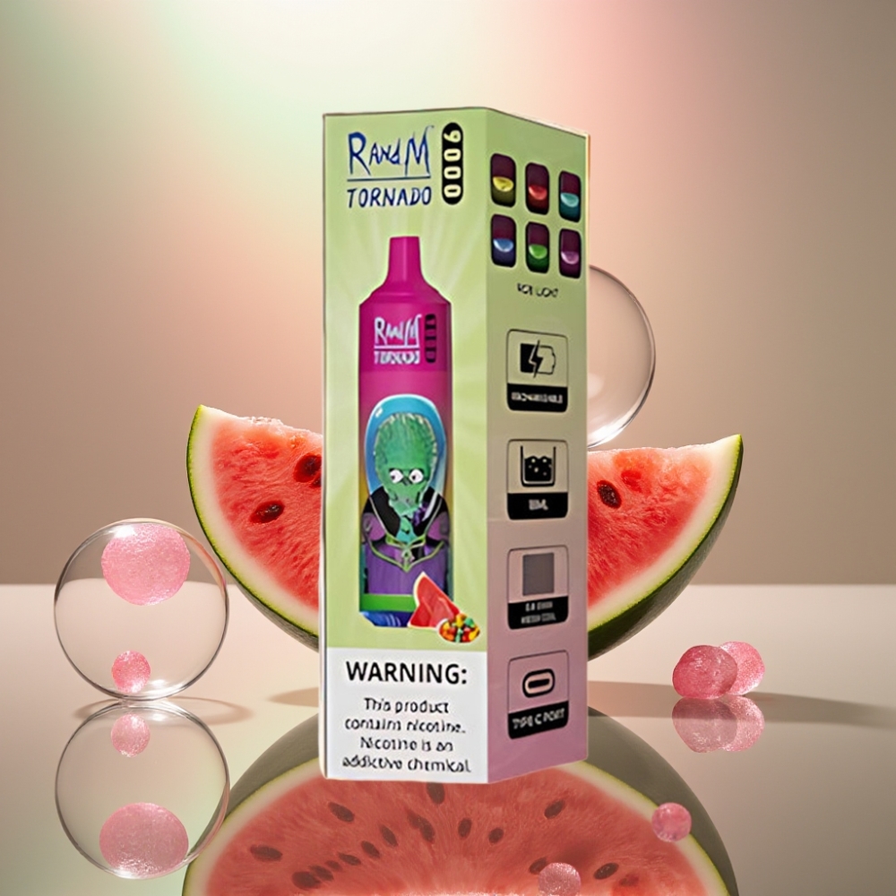 RandM Tornado 9000 Puffs 850 mAh Vesimeloni Bubble Gum