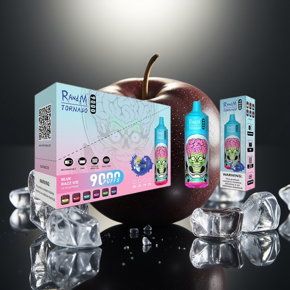 RandM Tornado 9000 Puffs Musta Lohikäärmepakaste 18 mL Mesh-käämi