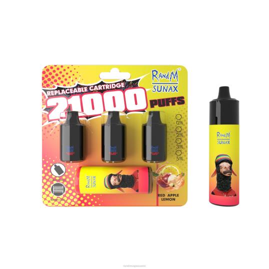 RandM Vape Europe - RandM Sunax 21000 ilmavirran säätökotelo vaihdettava vape laite 1kpl 020X2272 punainen omena sitruuna