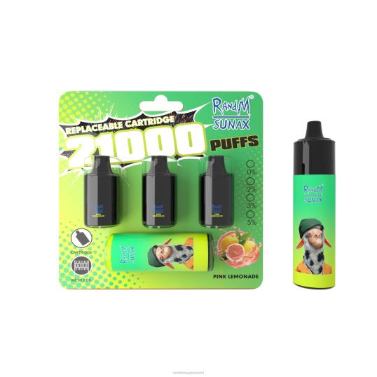 RandM Vape Flavors - RandM Sunax 21000 ilmavirran säätökotelo vaihdettava vape laite 1kpl 020X2269 vaaleanpunainen limonadi
