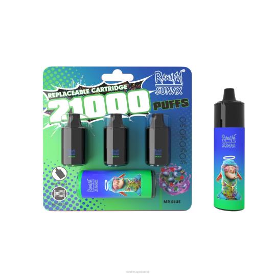 RandM Vape Price - RandM Sunax 21000 ilmavirran säätökotelo vaihdettava vape laite 1kpl 020X2274 herra sininen