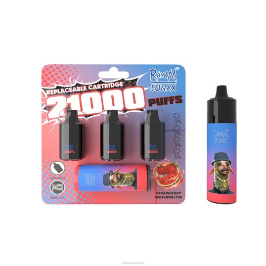 RandM Vape Suomi - RandM Sunax 21000 ilmavirran säätökotelo vaihdettava vape laite 1kpl 020X2271 mansikka vesimeloni