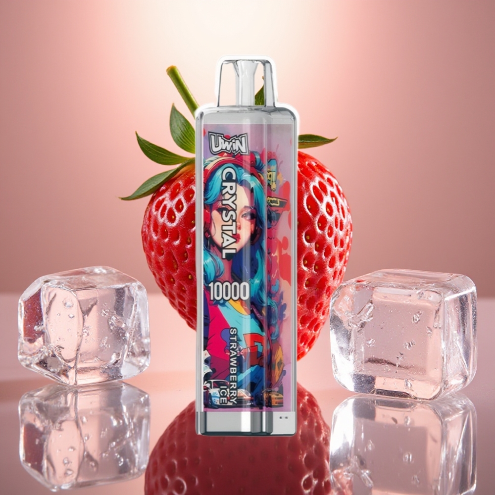 UWIN Crystal 10000 Puffit Disposable Vape Mansikka-Jää (18ml Type-C)