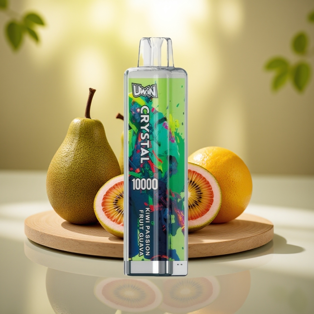 UWIN Crystal 10000 Puffs Disposable Vape Kivi-Passionhedelmä-Guava 18ml RGB-valot