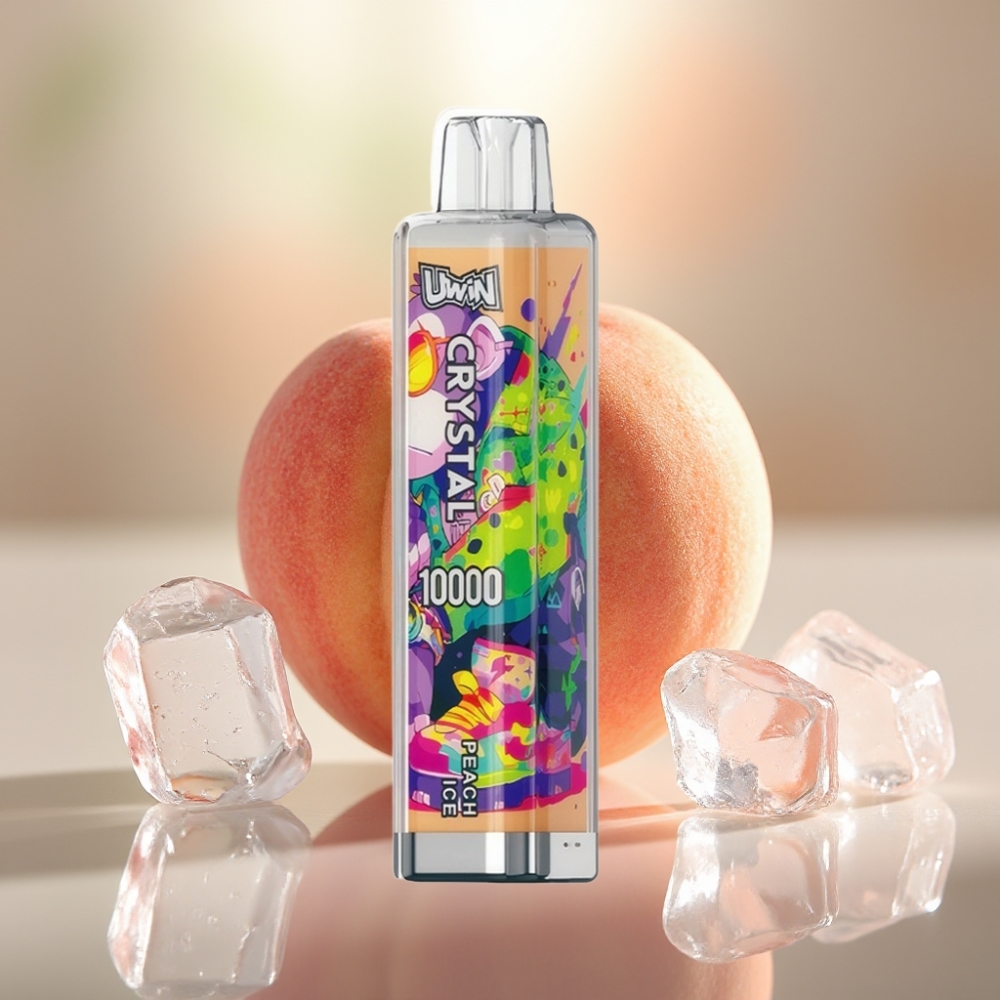 UWIN Crystal 10000 Puffs Disposable Vape Persikka-Jää (18ml RGB-valot)