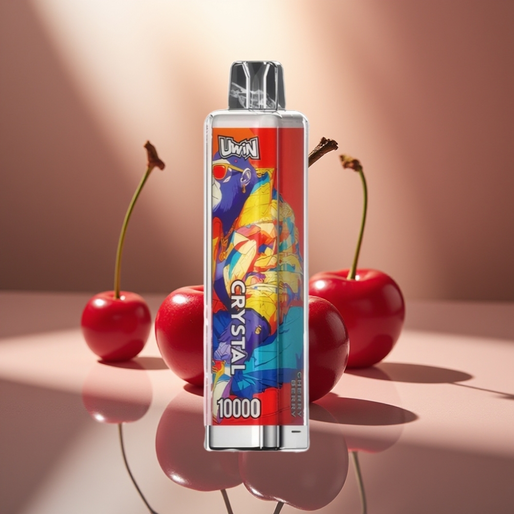 UWIN Crystal 10000 Puffs Kertakäyttöinen Vape Kirsikka-Marja – 18ml Type-C RGB-valot
