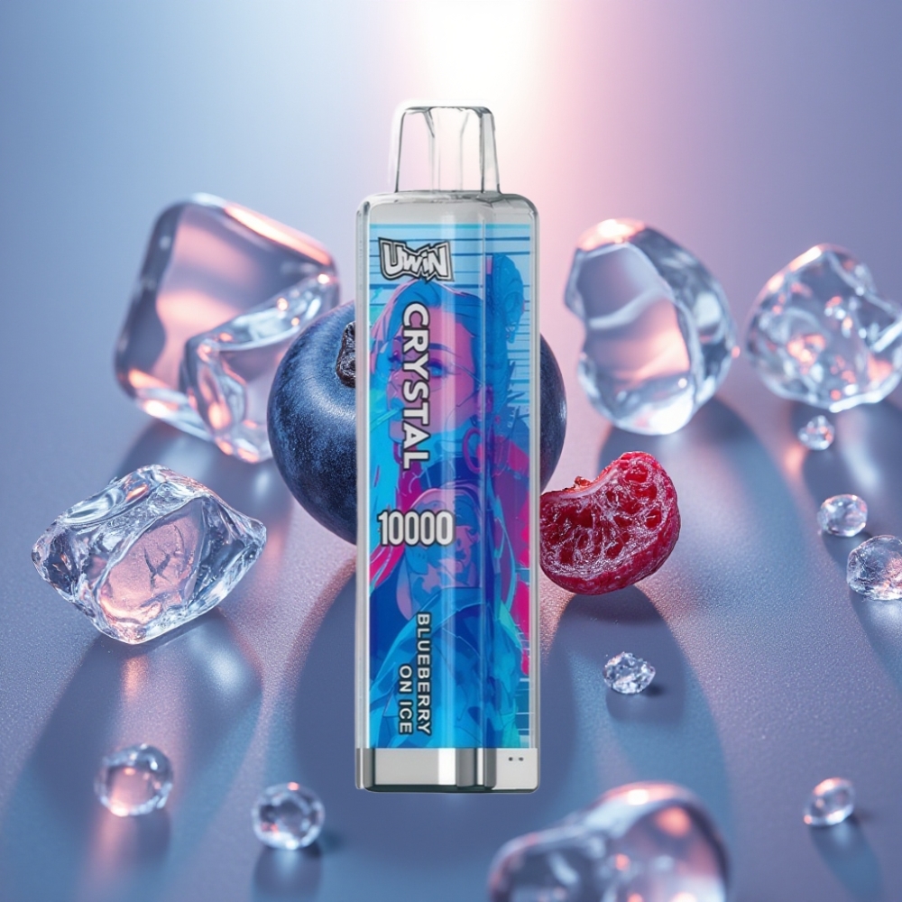 UWIN Crystal 10000 Tupaa Disposable Vape Mustikka Jäällä – 18ml 5 RGB-valot