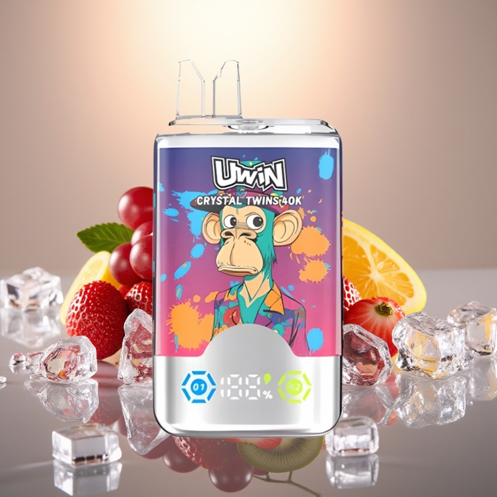 UWIN Crystal Twins 40000 Puff - Mansikka-Kiivi-Viini-Marjajää - 850mAh Akku